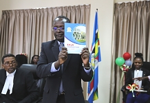 Speaker, Rt Hon Ngoga Martin unveiling the 3rd Strategic Plan at a brief ceremony