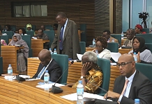 Hon. Mathias Kasamba, Chairperson Committee  on Agriculture, Tourism and Natural Resources presents the report of the Committee on Agriculture, Tourism and Natural Resources with stakeholders on budgetary enhancement in the Agricultural Sector