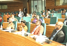 A section of the House pay attention to proceedings in the House yesterday
