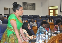Hon ShyRose Bhanji makes her contribution on the floor earlier today
