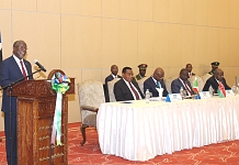 The President of the United Republic of Tanzania and Chairperson of the Summit of EAC Heads of State, H.E. John Pombe Joseph Magufuli addresses the recent Summit. H.E. John Pombe Joseph Magufuli addressed the Summit in Kiswahili