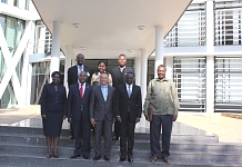 The EABC delegation poses for a photo with the EALA Speaker moments after the courtesy call