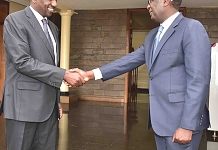H.E. William S. Ruto, Deputy President of Republic of Kenya welcomes the EALA Speaker, Rt Hon Ngoga Karoli Martin