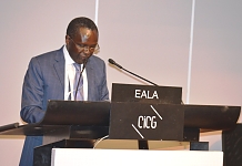 EALA Speaker, Rt Hon Ngoga Karoli Martin addresses the 139th IPU Assembly in Geneva earlier today