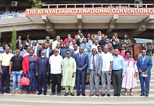 EALA Speaker, Rt Hon. Joseph Ntakirutimana and Members posing for a group photo after a meeting with Kenya Association of Manufacturers