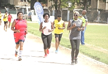 A section of the participant during the 1500 metres race.  Uganda took the first place