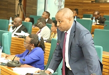 Hon Simon Mbugua debates on the EAC Statistics Bureau Bill 2017 in the House earlier today
