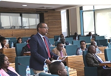 Hon Aden Abdikadir presenting the report of the General Purpose Committee