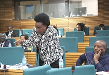 Hon Rose Akol, mover of the Motion that adjourned the House citing the absence of EAC Ministers during the budget debate