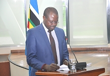 Minister for State, EAC Affairs, Uganda, Hon Julius Maganda reads the EAC Budget Speech earlier today.  The Chair of the Council of Ministers tabled to the EALA the USD 110 M Budget for the Financial year 2017/18