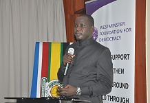 Speaker of EALA, Rt. Hon Daniel Kidega during the debrief meeting