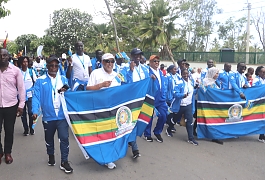 EALA Members during the procession in Mombasa, Kenya at the commencement of the 14th EAC Inter-Parliamentary Games.