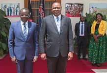 President Uhuru Kenyatta with EALA Speaker, Rt. Hon Ngoga Karoli Martin moments after the courtesy call